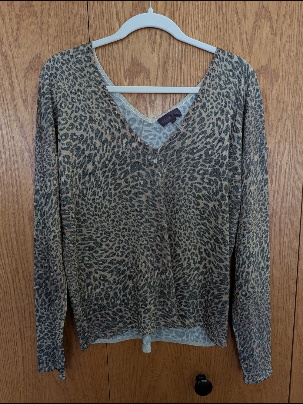 NWOT Hale Bob Metallic Leopard Print Sweater
